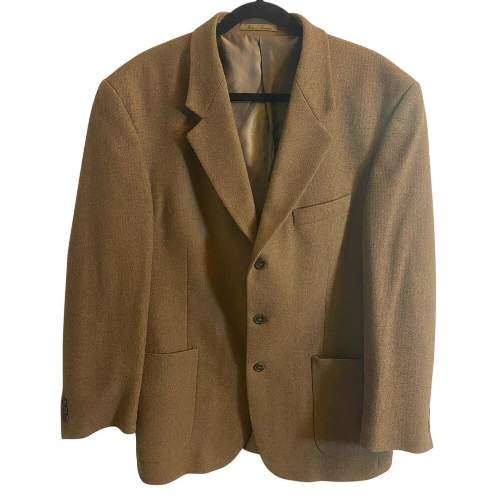 J. Riggings Brown Wool Sport Coat Blazer Lined 40R Pockets Vintage Classic